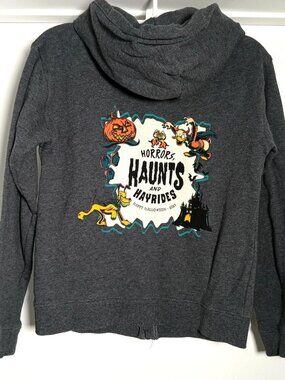 Disney Parks Horrors Haunts & Hayrides Halloween Zip Up Hoodie Kids 9/10